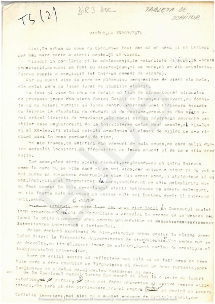 M-1253-1 - Tabletă de scriitor. THEODOR NICOLIN